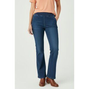 Chico’s Platinum Denim Pull-On Jeans Size 1 Regular Blue Elastic Waist Medium Wa